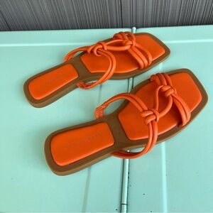 Azalea Wang Tangerine Strappy Sandals 7